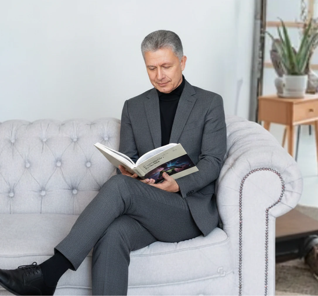 Francisco Carmona leyendo su libro